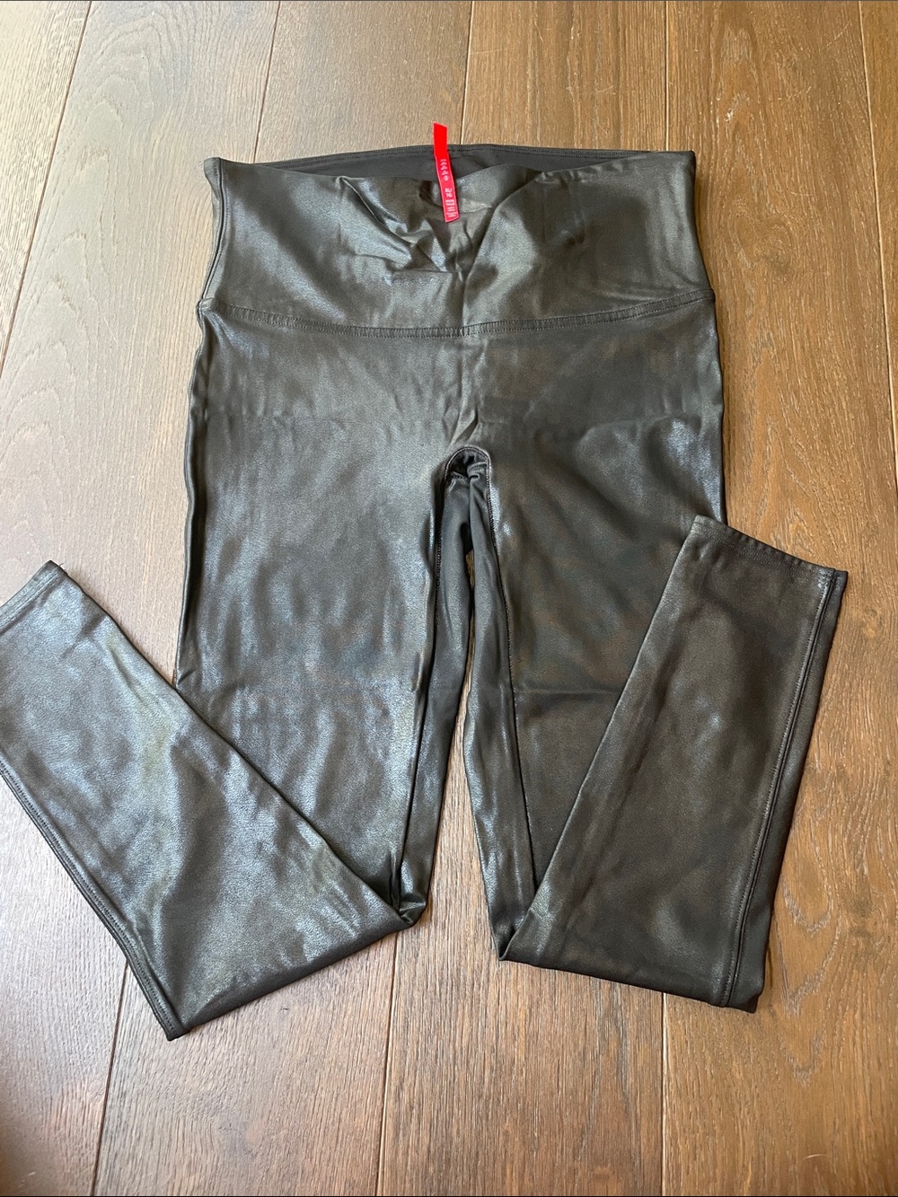 SPANX Black Faux Leather High-Waist Leggings